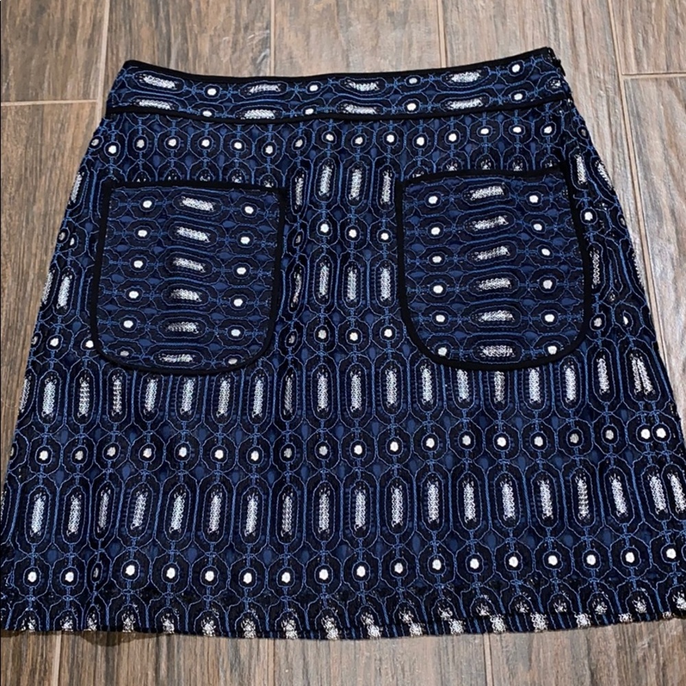 Loft blue black skirt